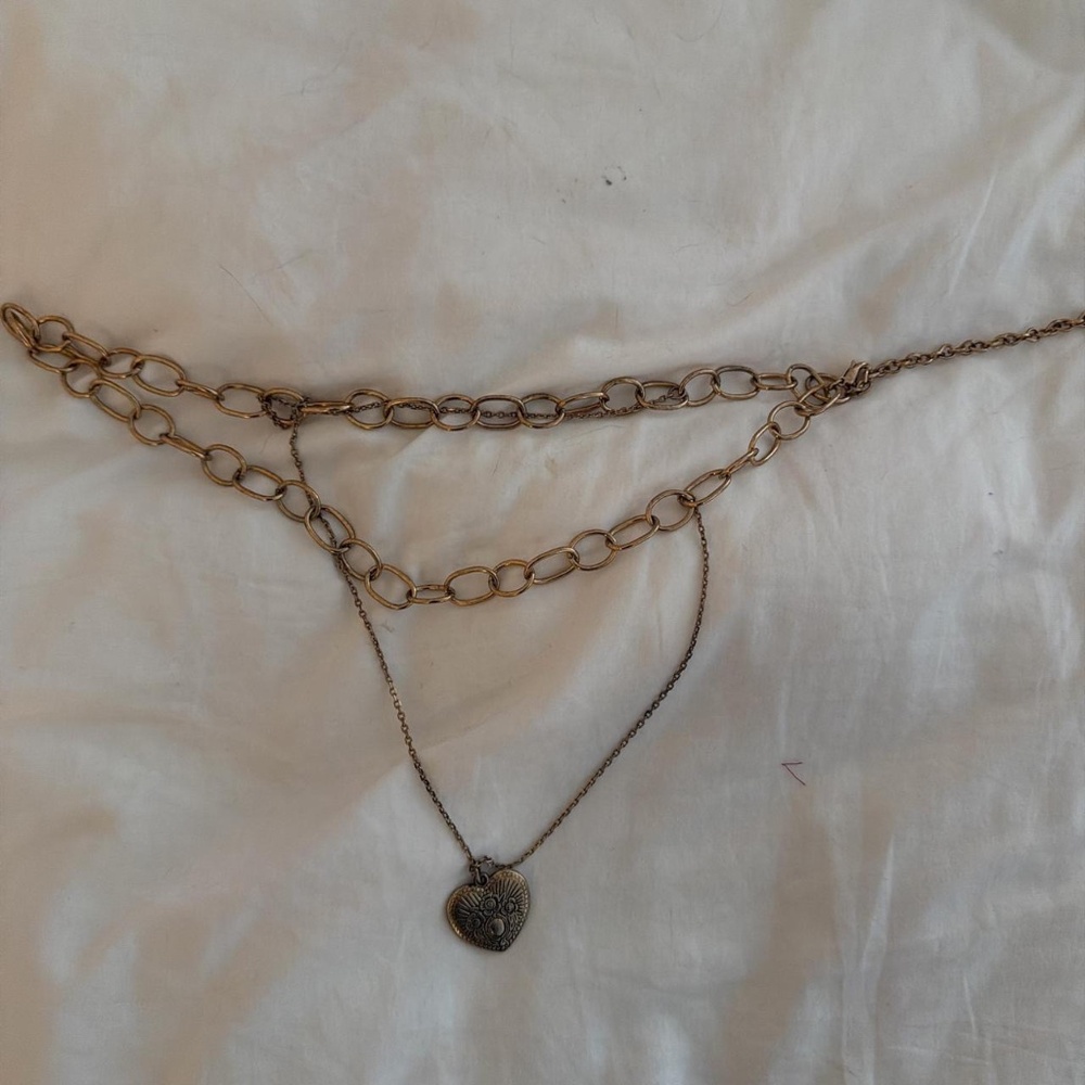 free people gold heart chain belt